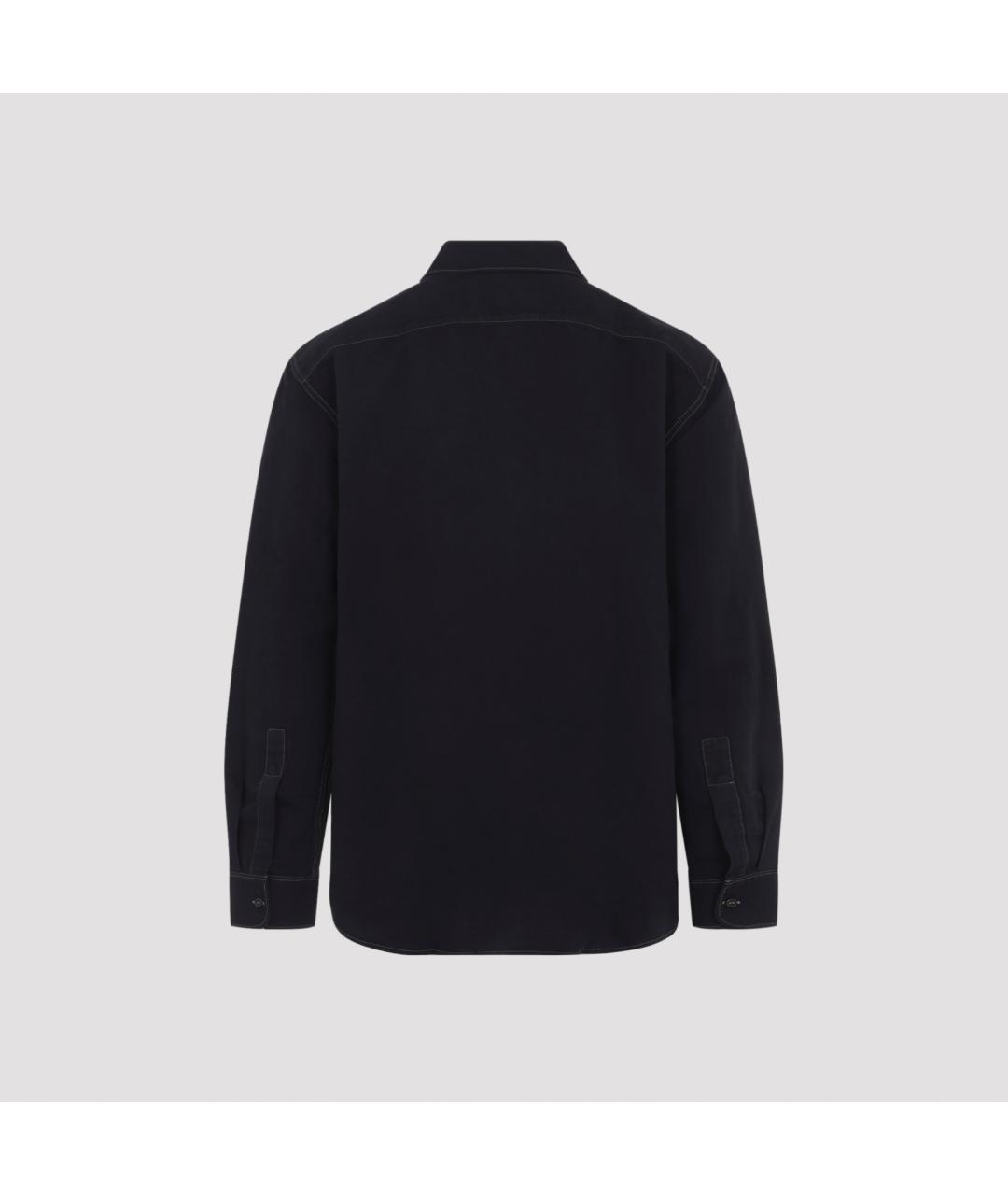 STUDIO NICHOLSON Черная хлопковая кэжуал рубашка, фото 4