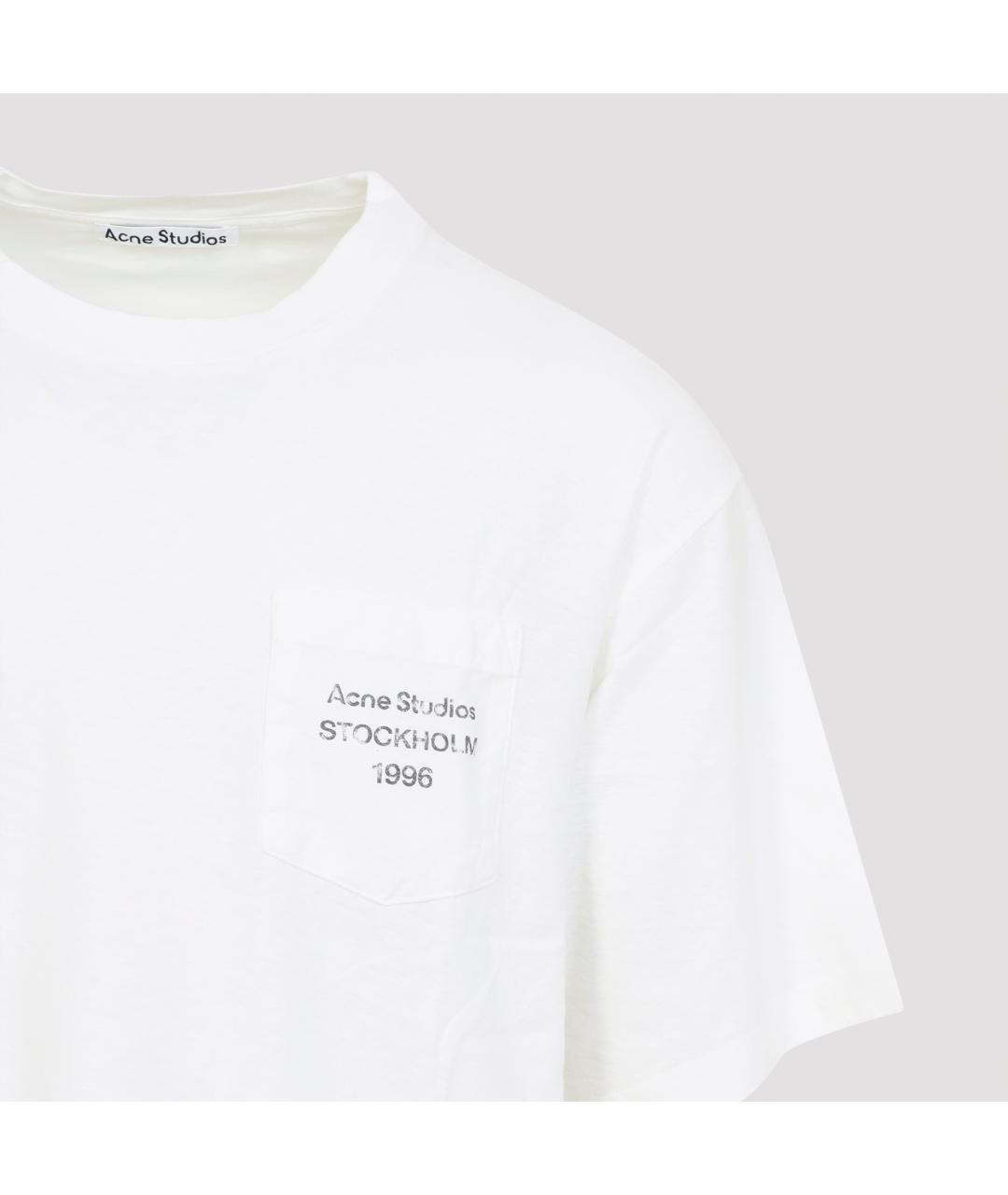 ACNE STUDIOS Белая хлопковая футболка, фото 5
