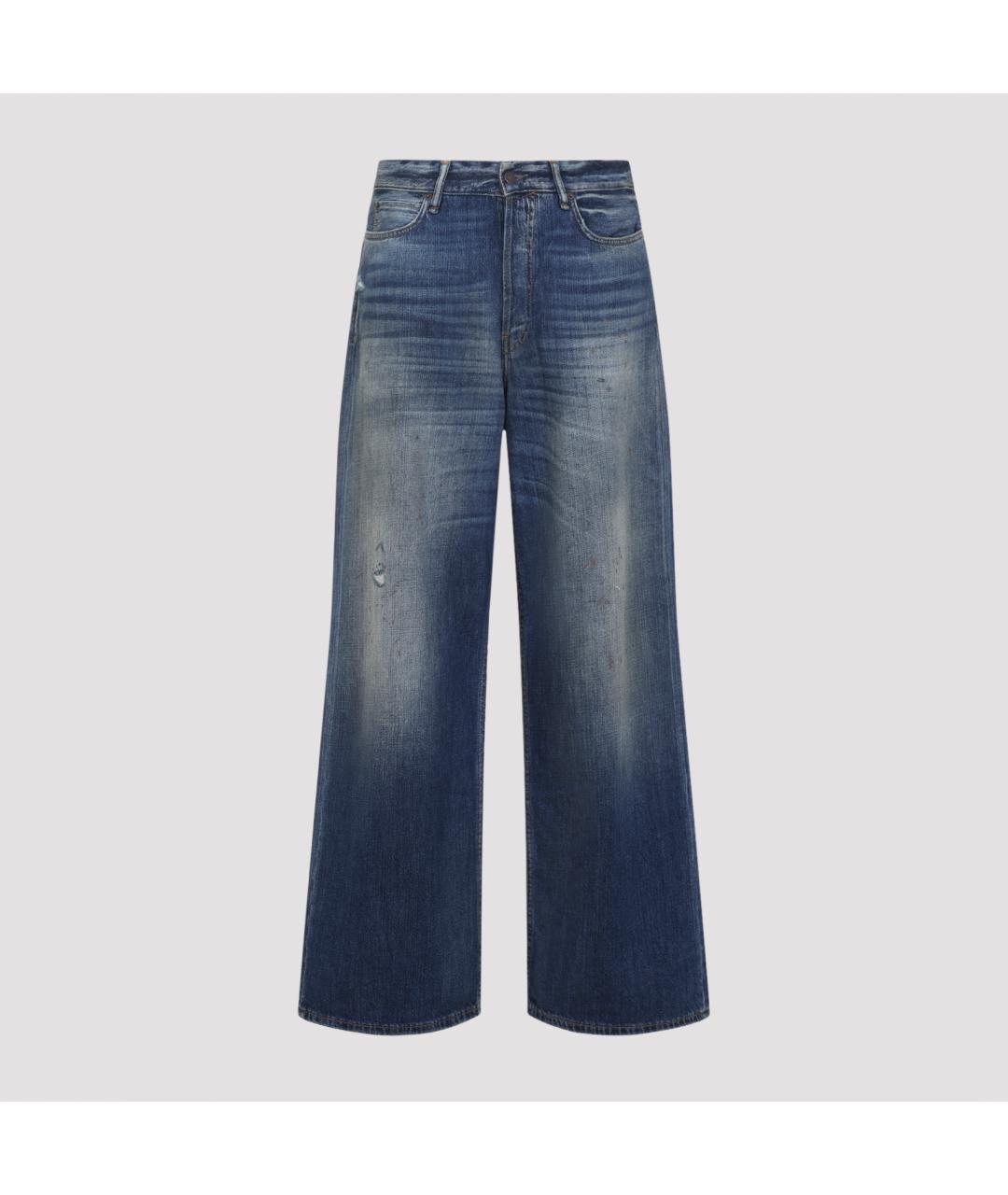 ACNE STUDIOS Синие хлопковые прямые джинсы, фото 2