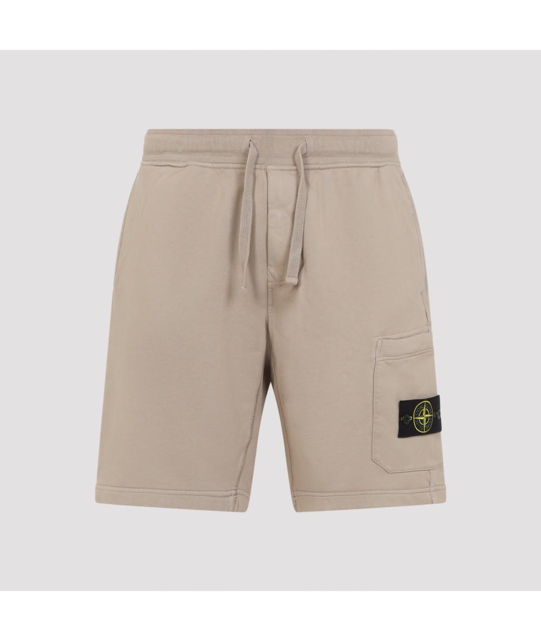 STONE ISLAND Бежевые хлопковые шорты, фото 3