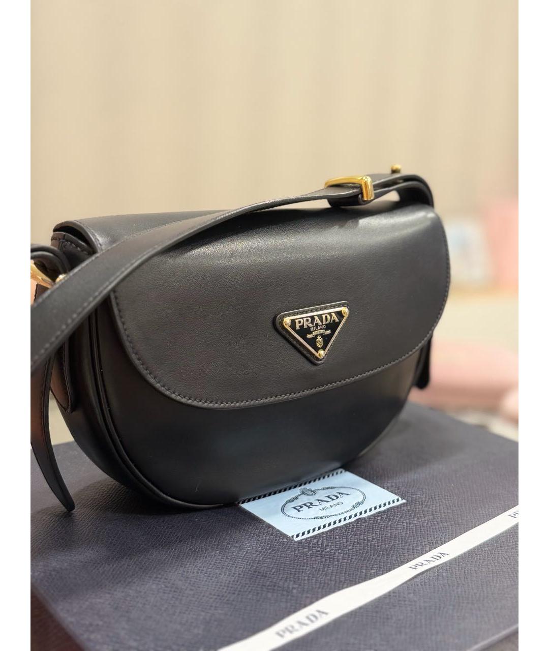 PRADA Черная кожаная сумка через плечо, фото 2
