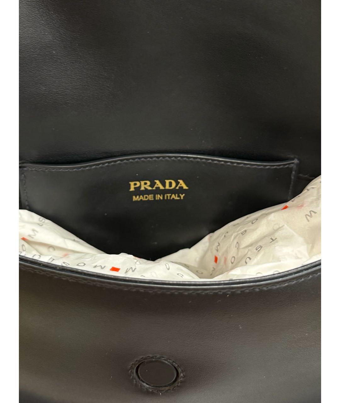 PRADA Черная кожаная сумка через плечо, фото 4
