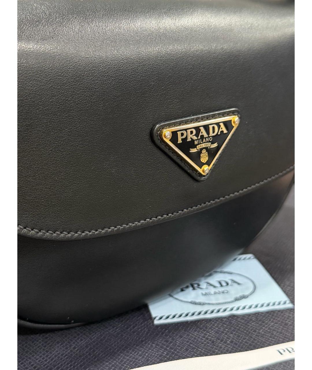 PRADA Черная кожаная сумка через плечо, фото 5