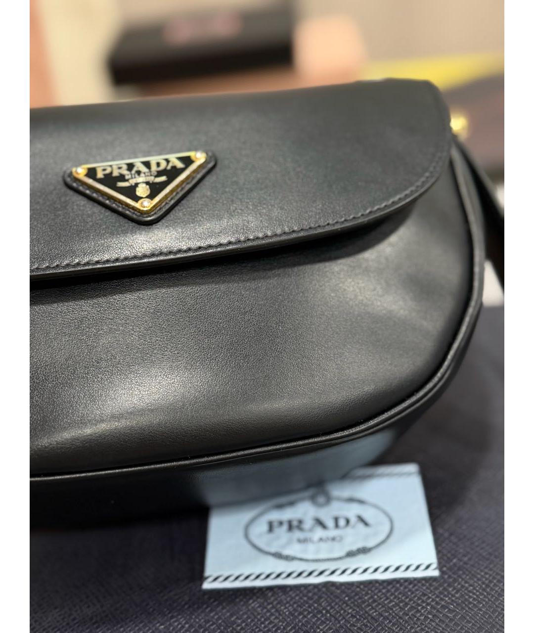 PRADA Черная кожаная сумка через плечо, фото 6