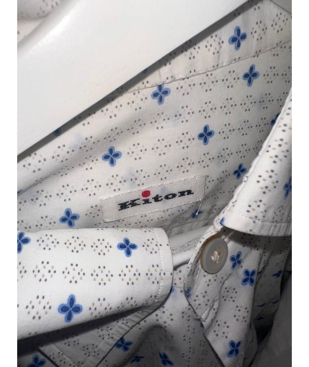 KITON Белая хлопковая классическая рубашка, фото 3