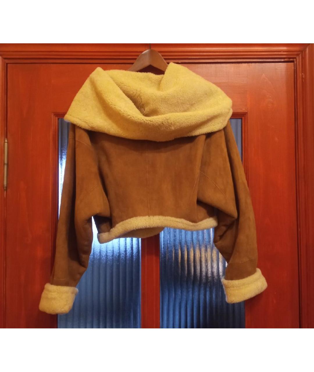ALEXANDER MCQUEEN Горчичная замшевая дубленка, фото 2