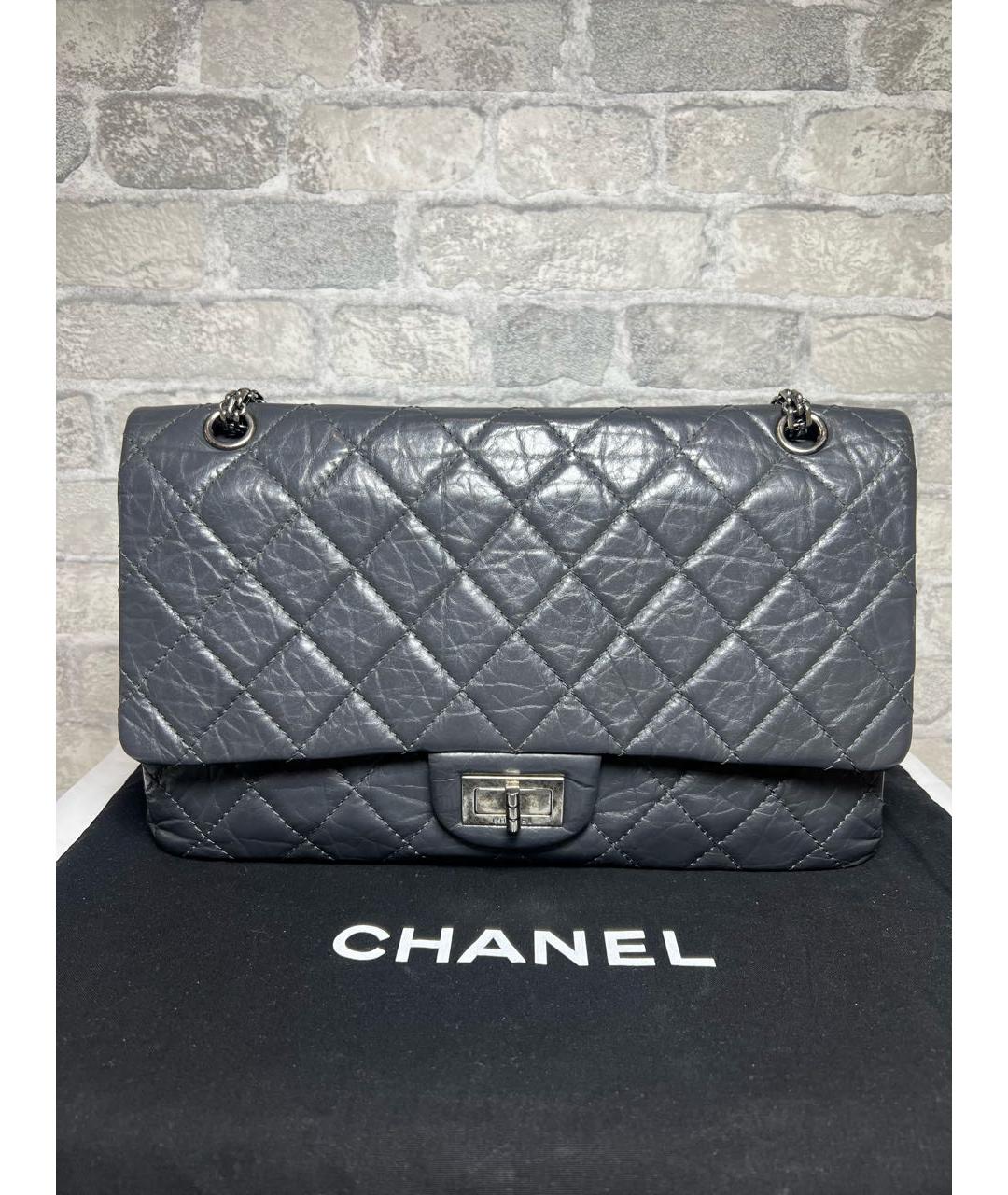 CHANEL Антрацитовая кожаная сумка через плечо, фото 9