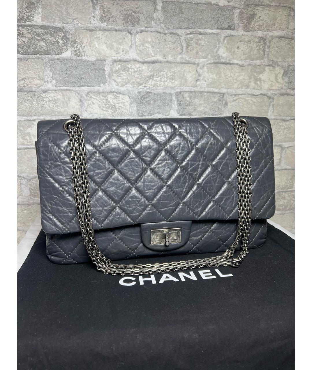 CHANEL Антрацитовая кожаная сумка через плечо, фото 3