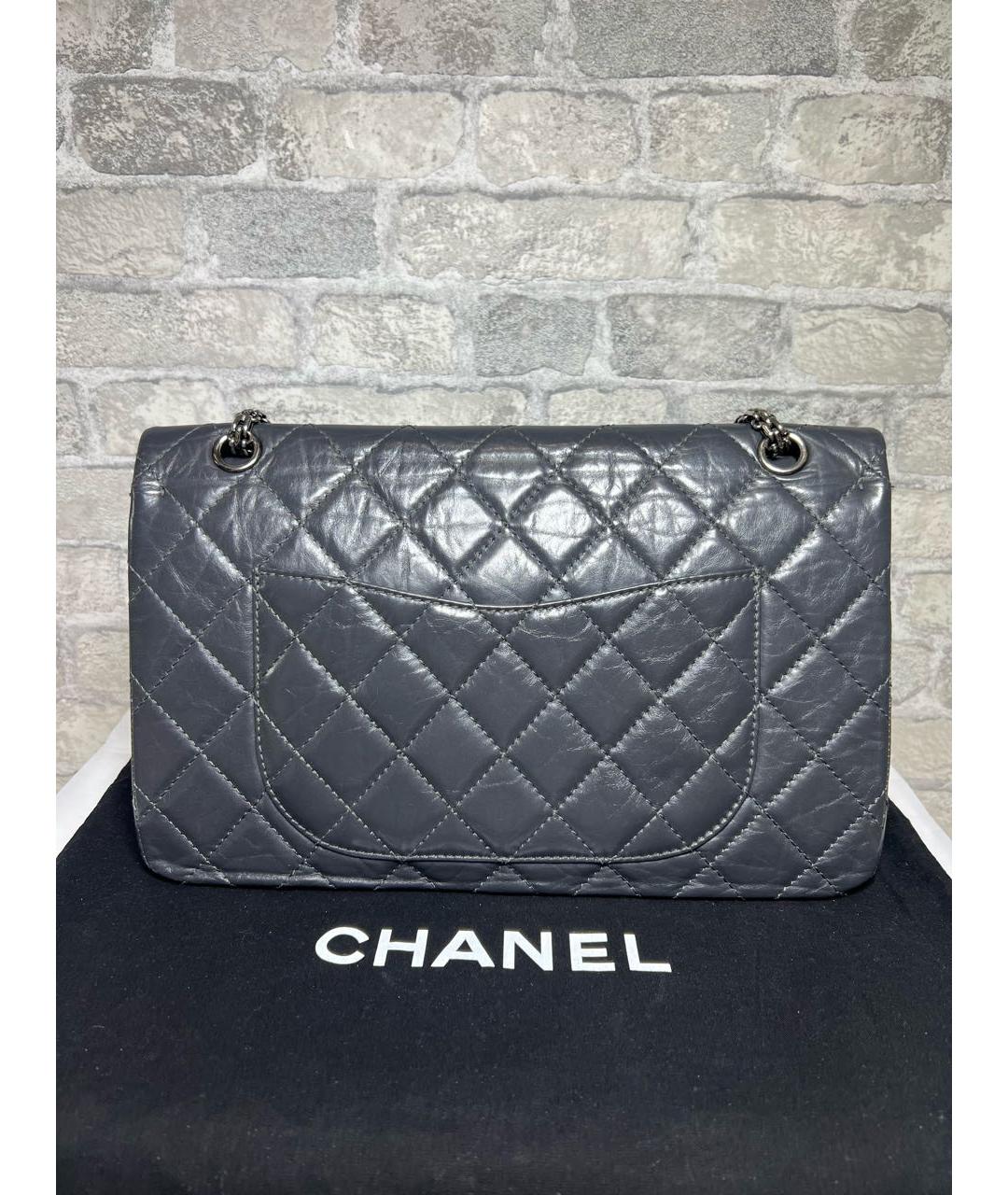 CHANEL Антрацитовая кожаная сумка через плечо, фото 4