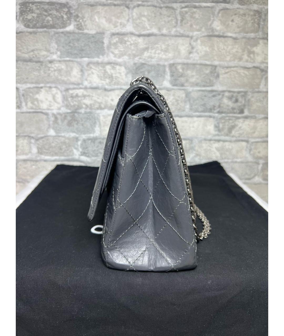 CHANEL Антрацитовая кожаная сумка через плечо, фото 5