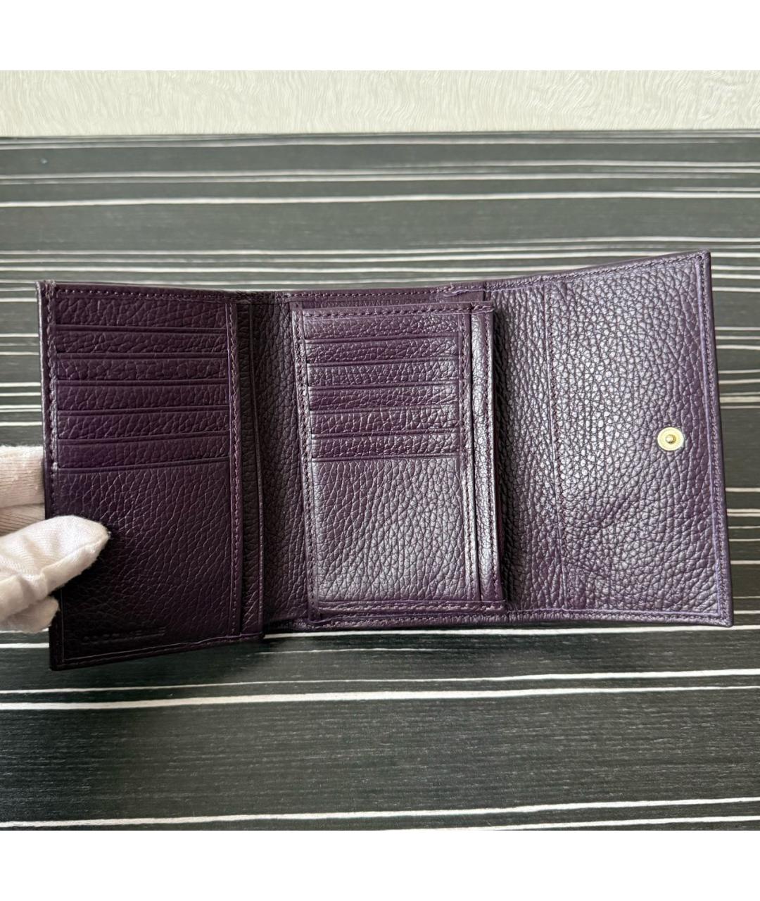 COCCINELLE Фиолетовый кожаный кошелек, фото 4