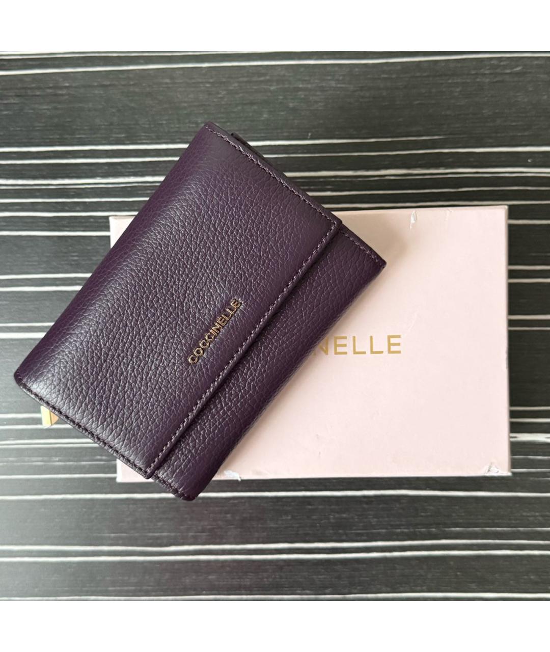 COCCINELLE Фиолетовый кожаный кошелек, фото 5