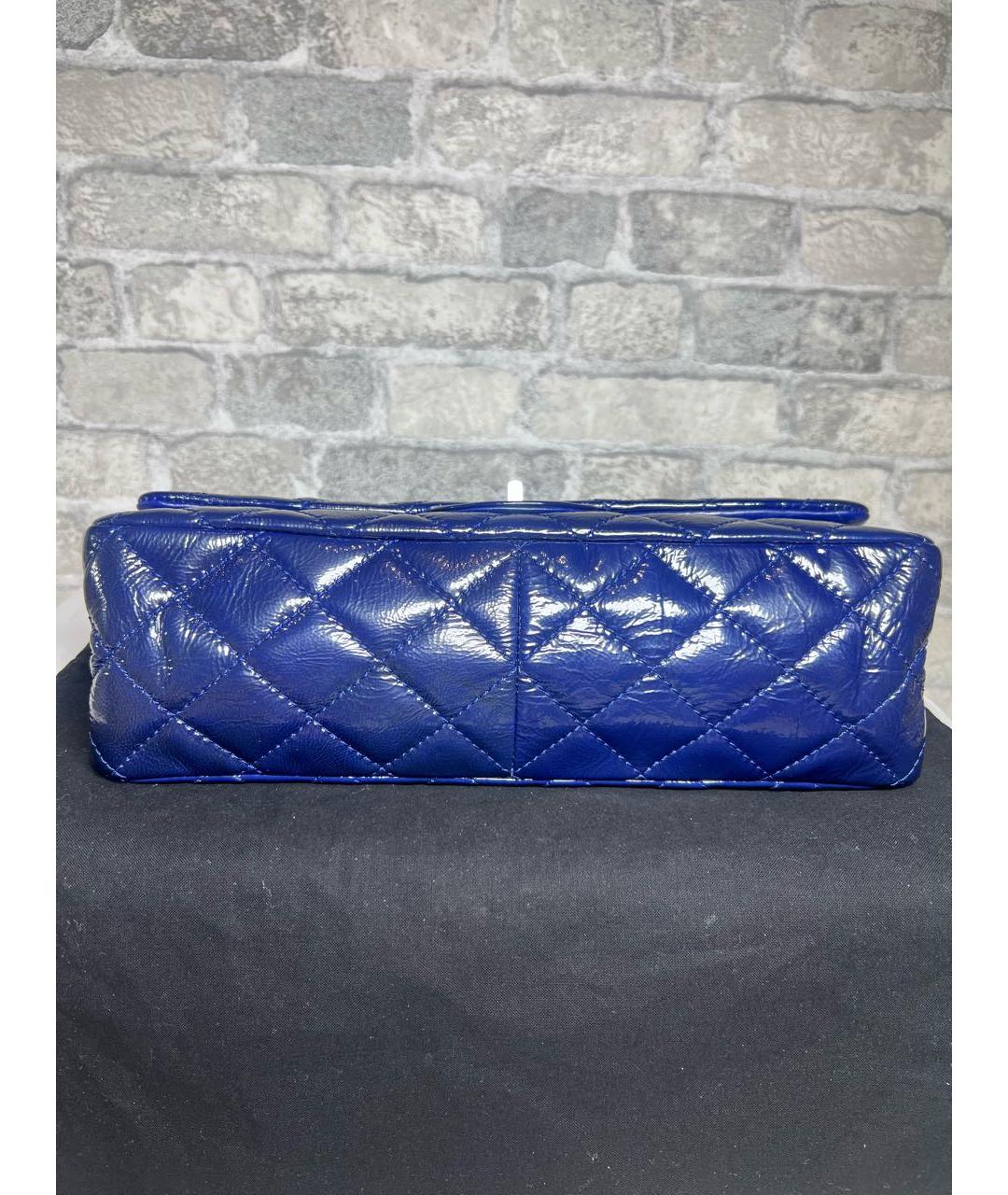 CHANEL Синяя сумка через плечо из лакированной кожи, фото 7