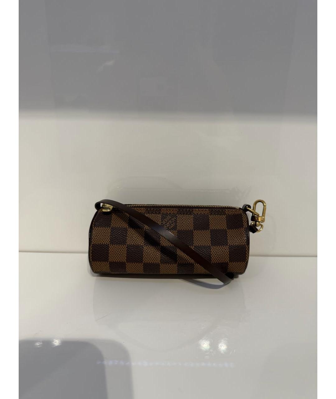 LOUIS VUITTON Коричневая кожаная сумка с короткими ручками, фото 8