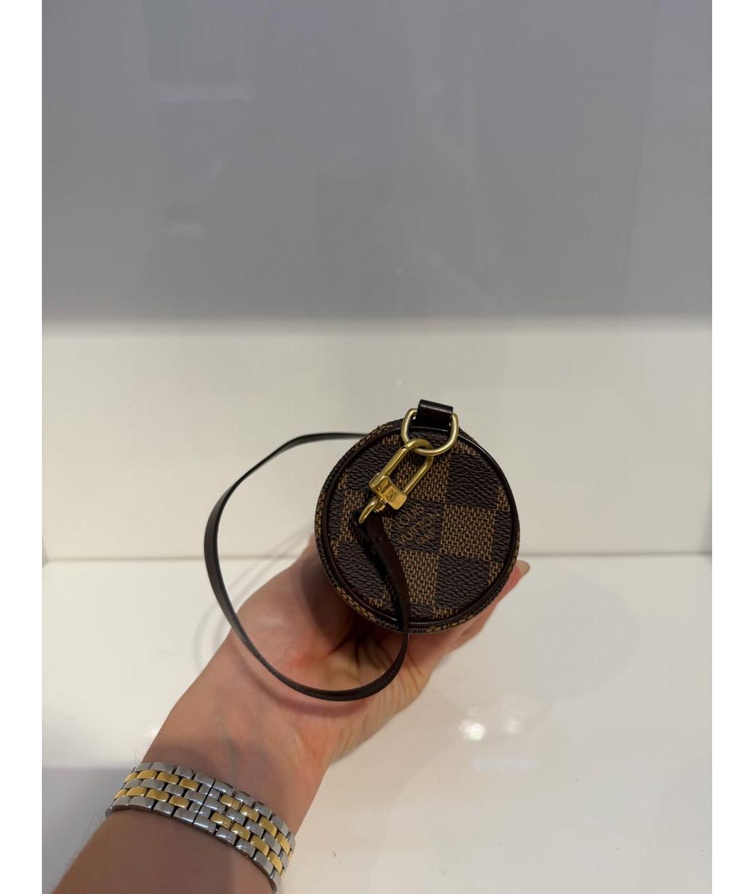 LOUIS VUITTON Коричневая кожаная сумка с короткими ручками, фото 3