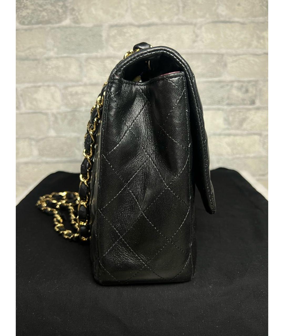 CHANEL Черная кожаная сумка через плечо, фото 6
