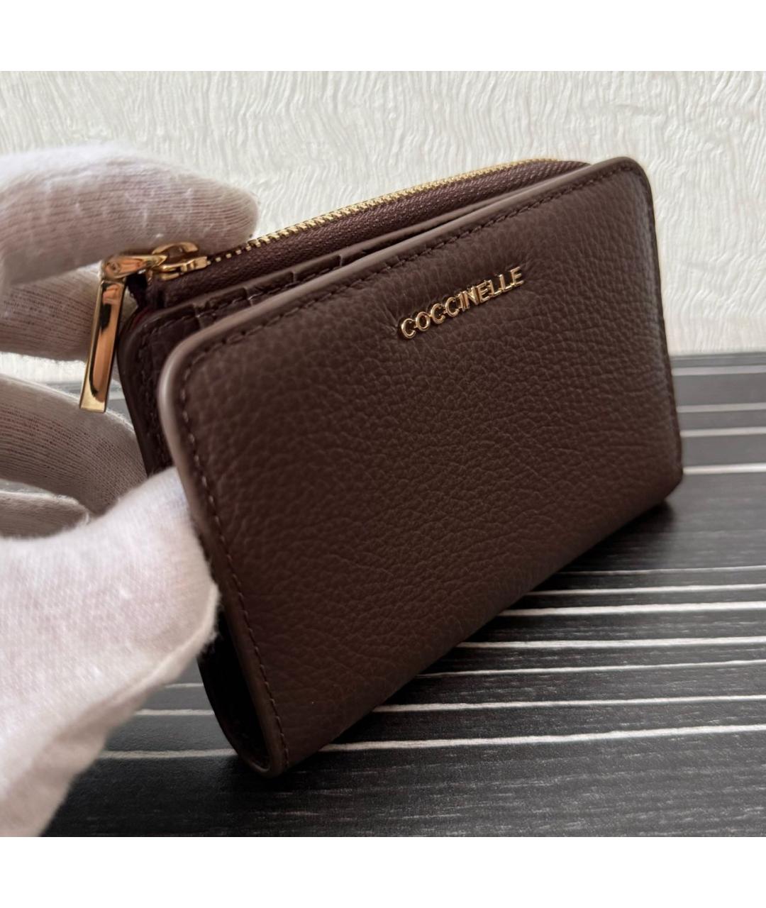 COCCINELLE Коричневый кожаный кошелек, фото 2