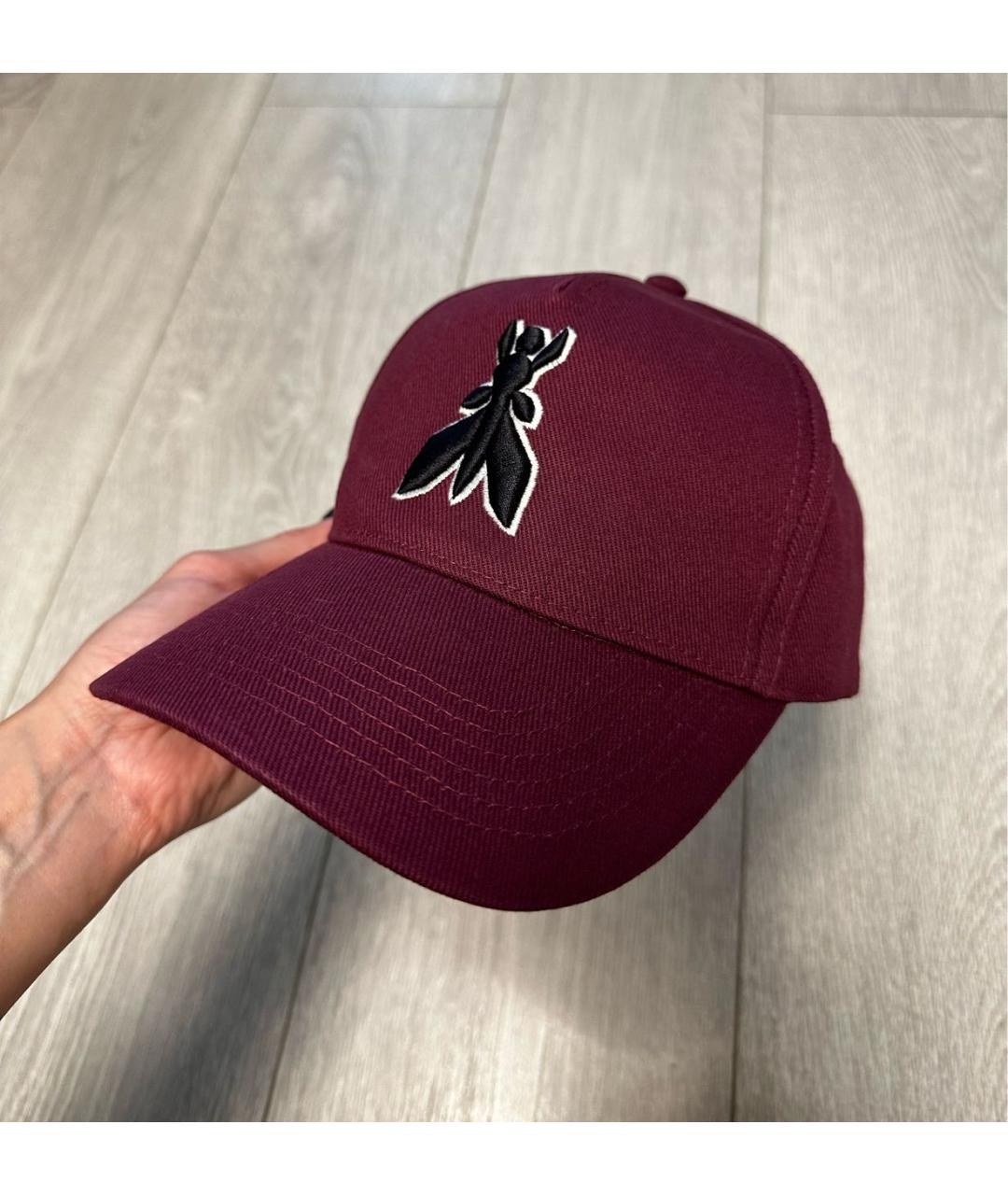 PATRIZIA PEPE Бордовая хлопковая кепка, фото 4