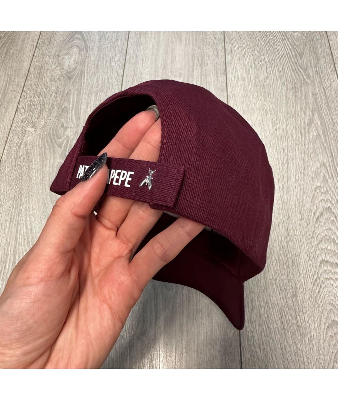 PATRIZIA PEPE Бордовая хлопковая кепка, фото 5