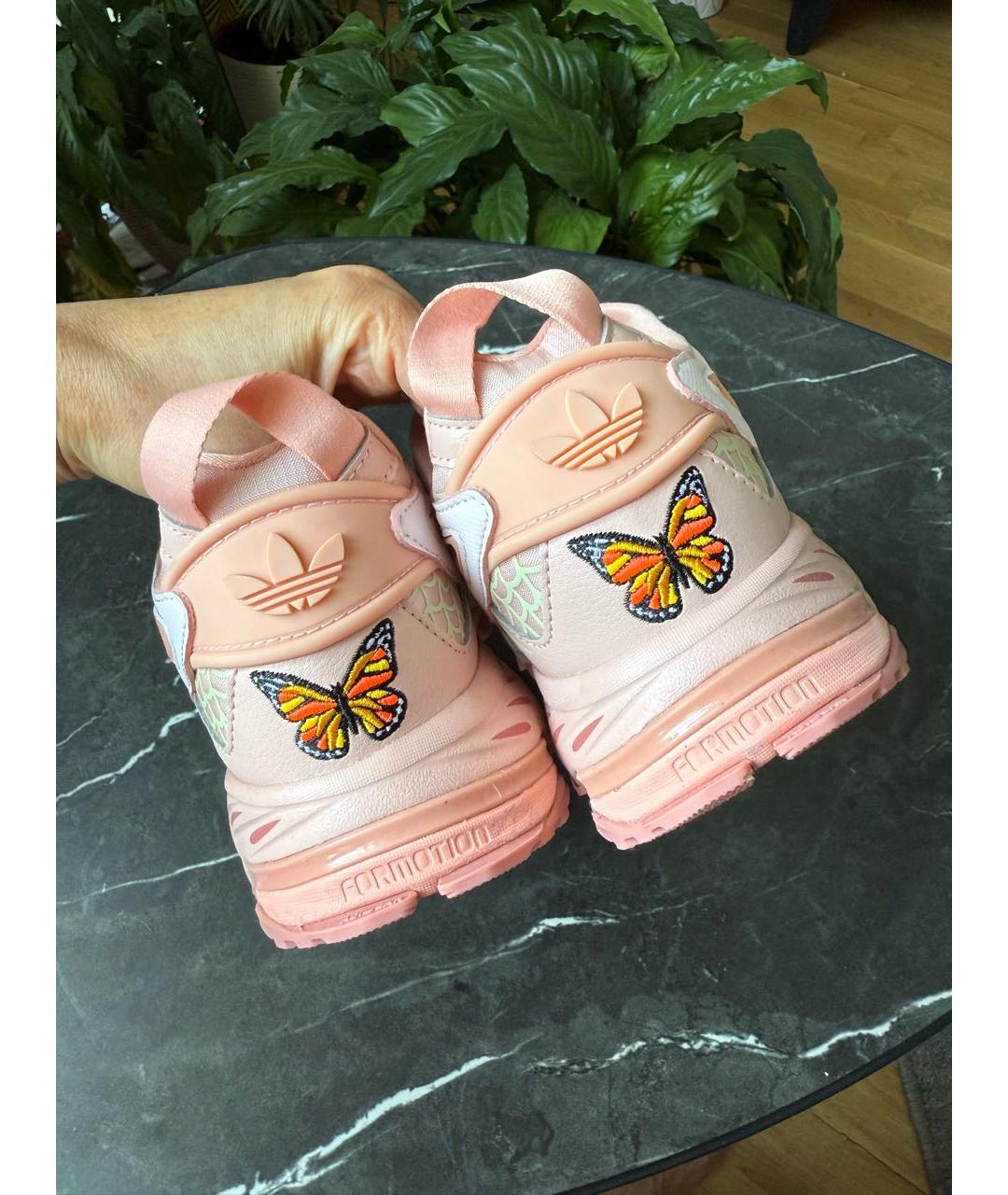 ADIDAS Коралловые кожаные кроссовки, фото 3