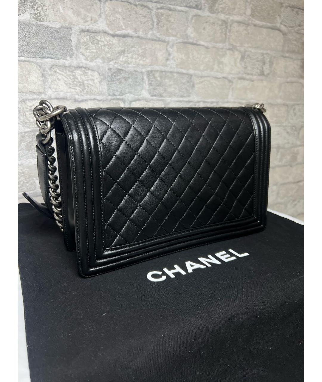 CHANEL Черная кожаная сумка через плечо, фото 5