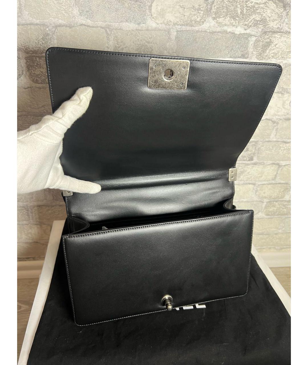 CHANEL Черная кожаная сумка через плечо, фото 8