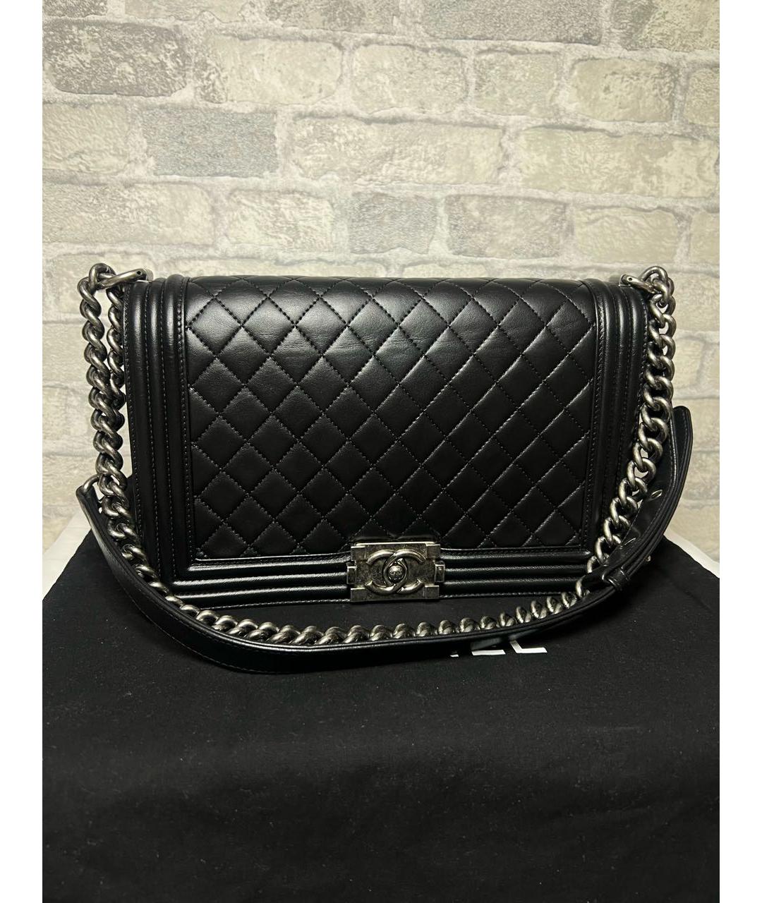 CHANEL Черная кожаная сумка через плечо, фото 3