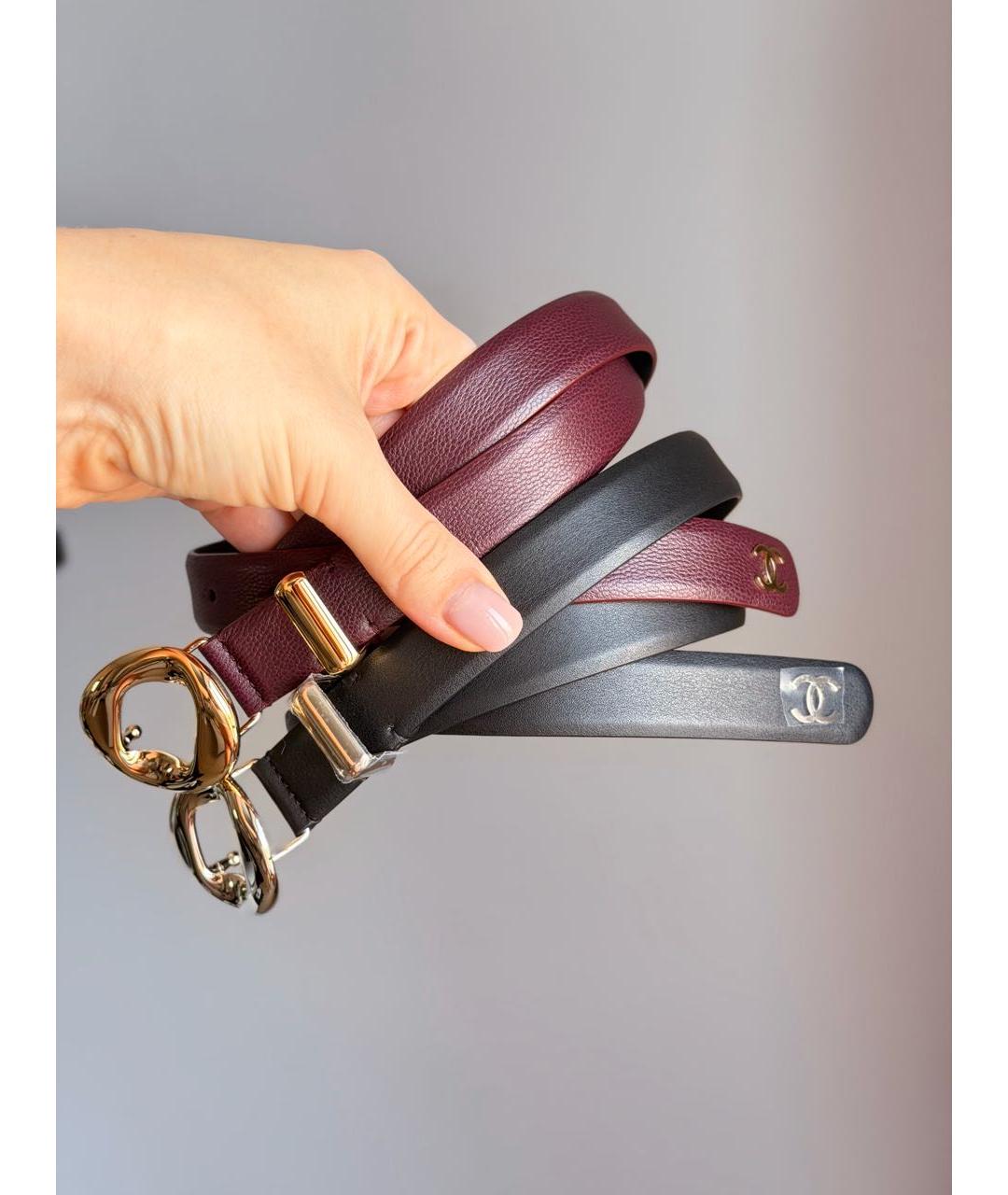 CHANEL Черный кожаный ремень, фото 3