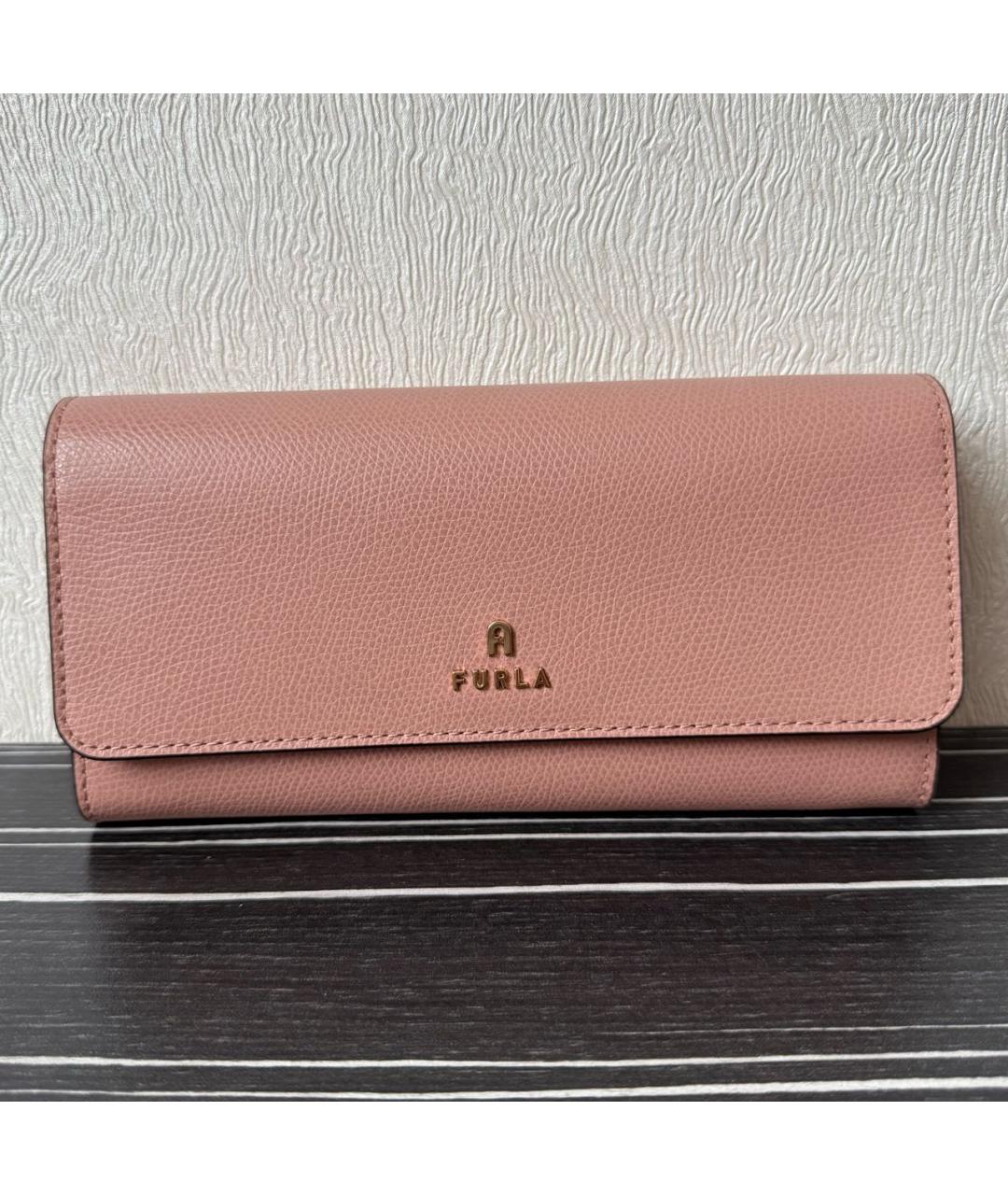 FURLA Розовый кожаный кошелек, фото 6