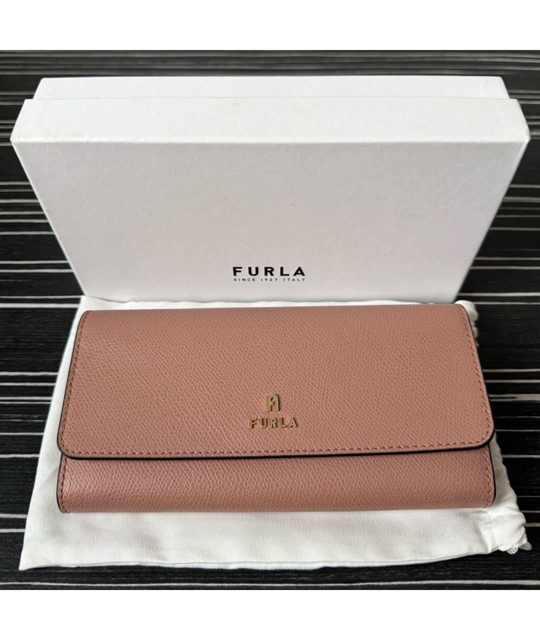 FURLA Розовый кожаный кошелек, фото 5