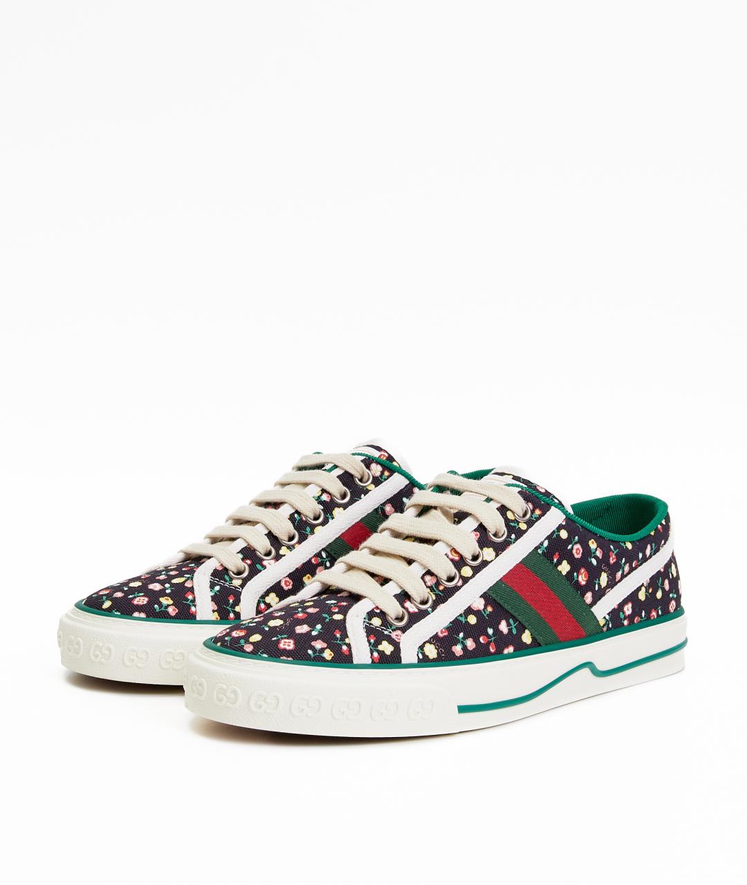 GUCCI Черные текстильные кеды, фото 2