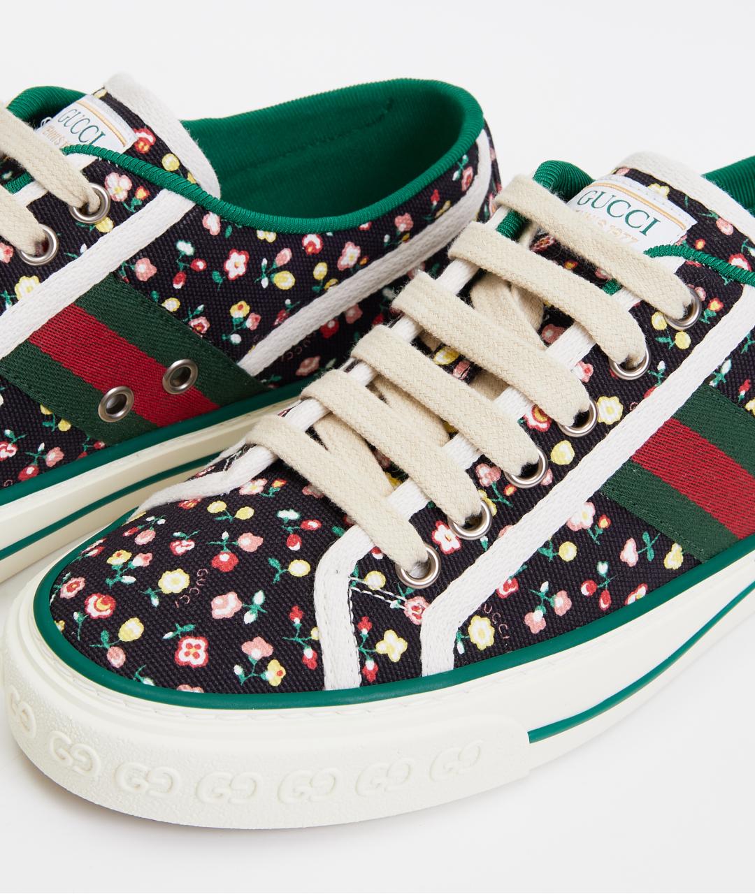 GUCCI Черные текстильные кеды, фото 5