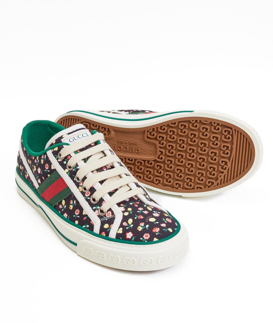 GUCCI Черные текстильные кеды, фото 4