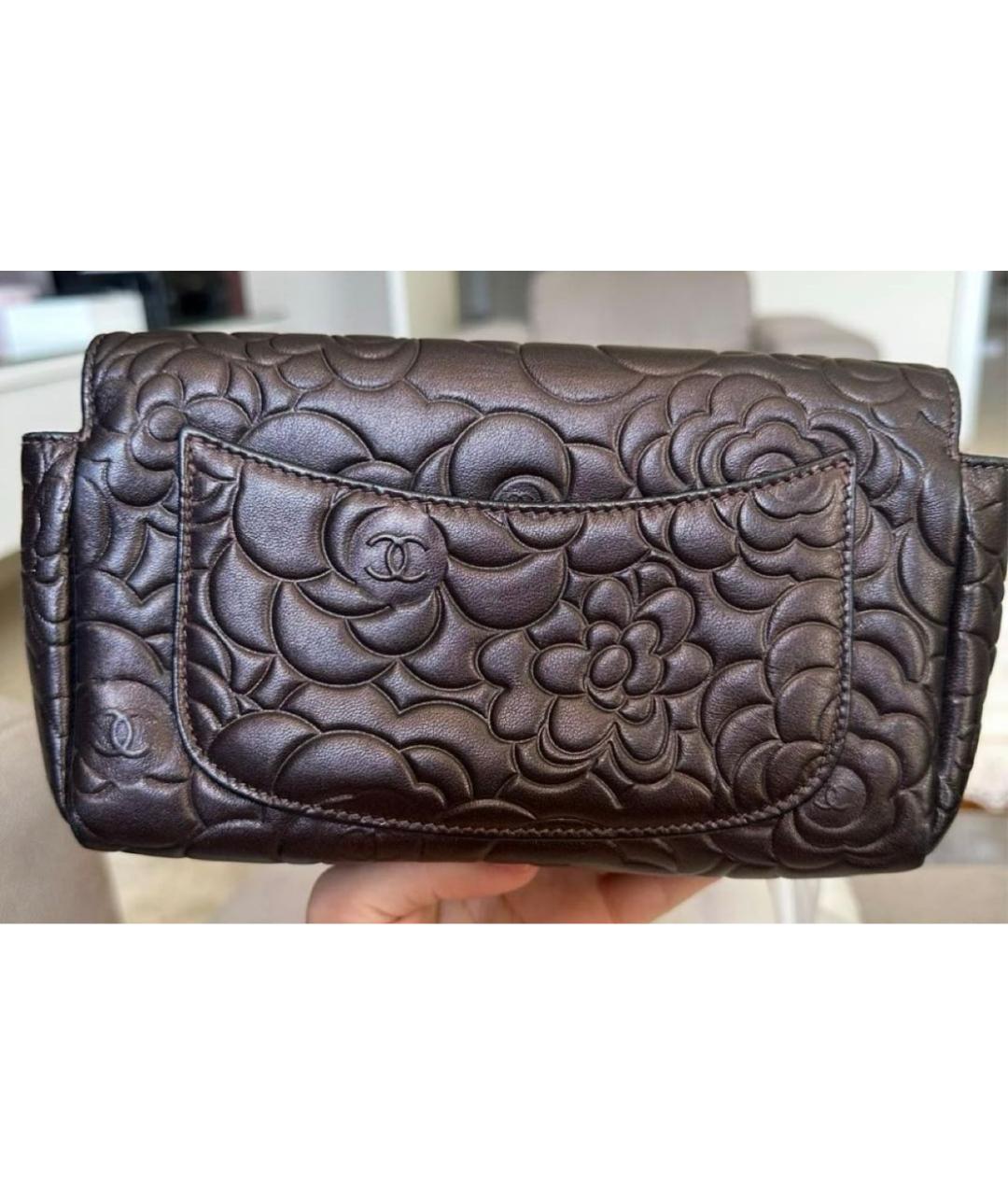 CHANEL Коричневая кожаная косметичка, фото 6