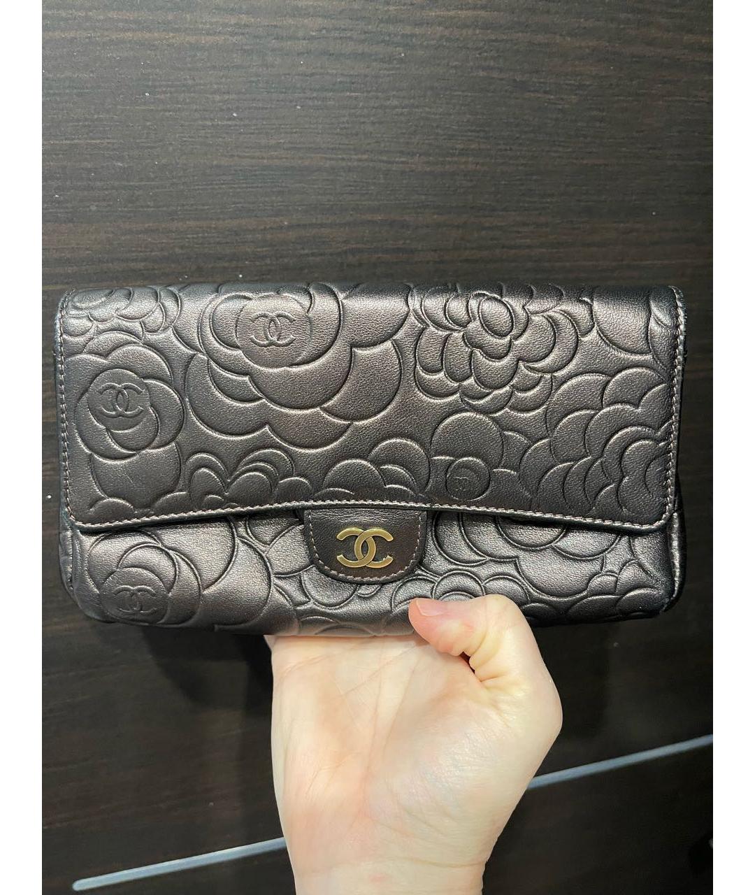 CHANEL Коричневая кожаная косметичка, фото 3