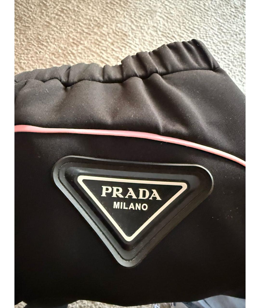 PRADA Черные полиэстеровые спортивные брюки и шорты, фото 3