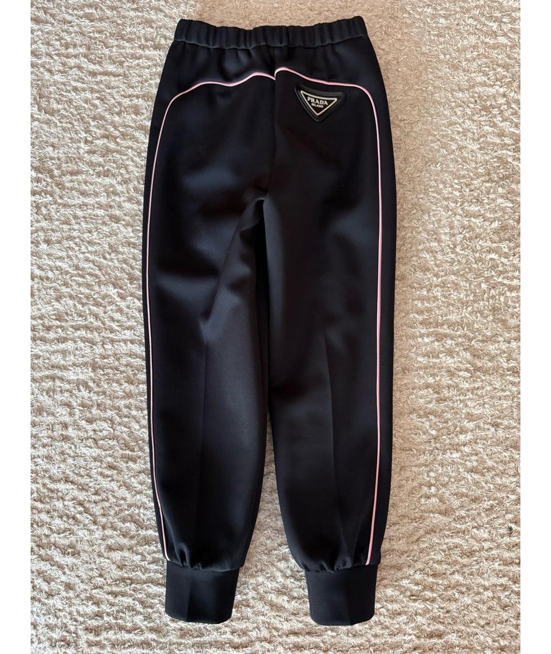 PRADA Черные полиэстеровые спортивные брюки и шорты, фото 2