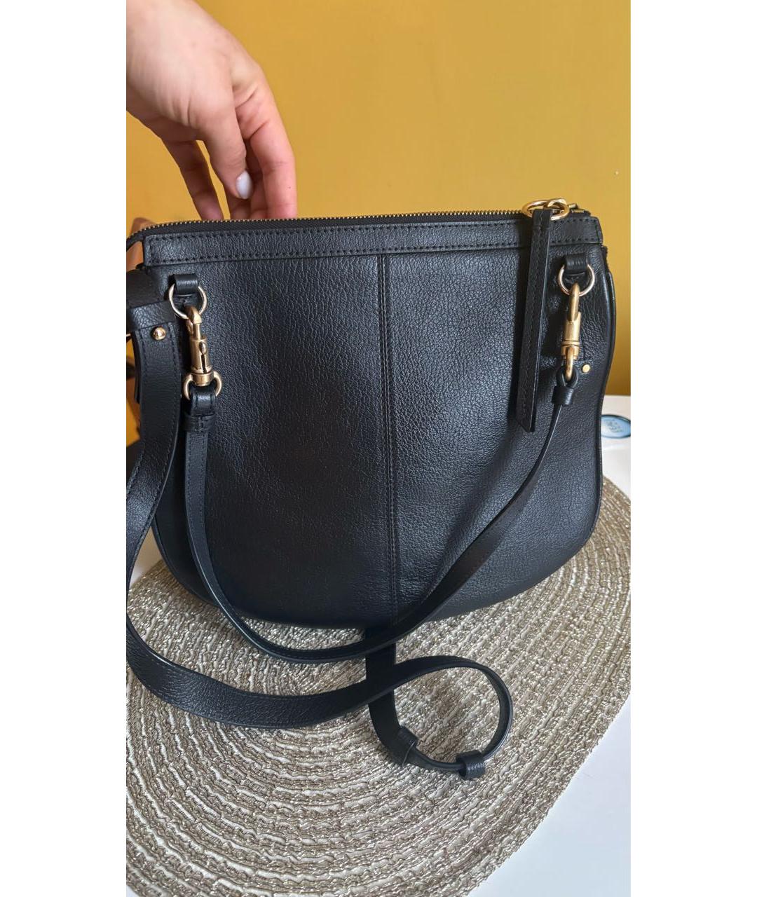 SEE BY CHLOE Черная кожаная сумка через плечо, фото 3