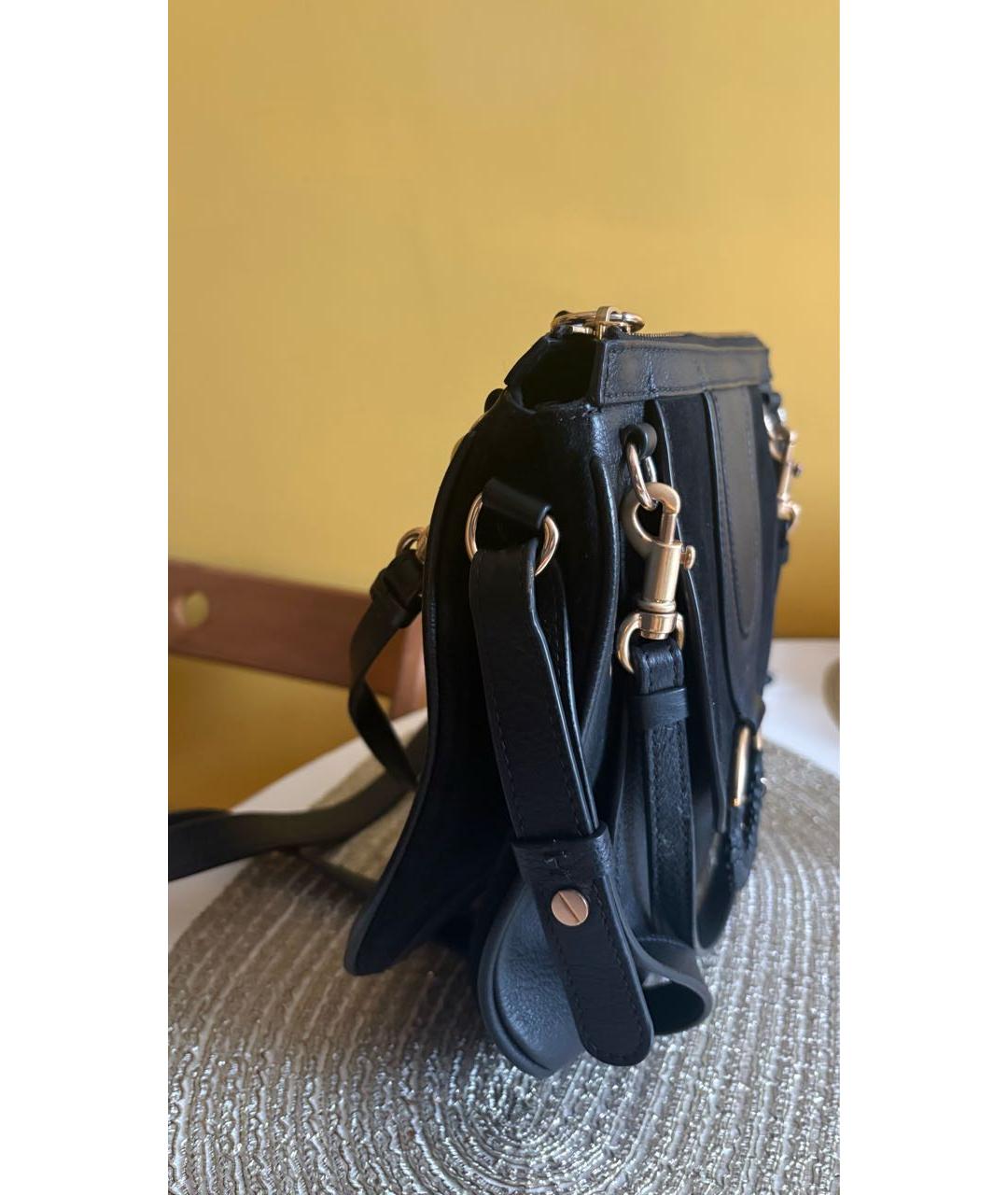 SEE BY CHLOE Черная кожаная сумка через плечо, фото 2