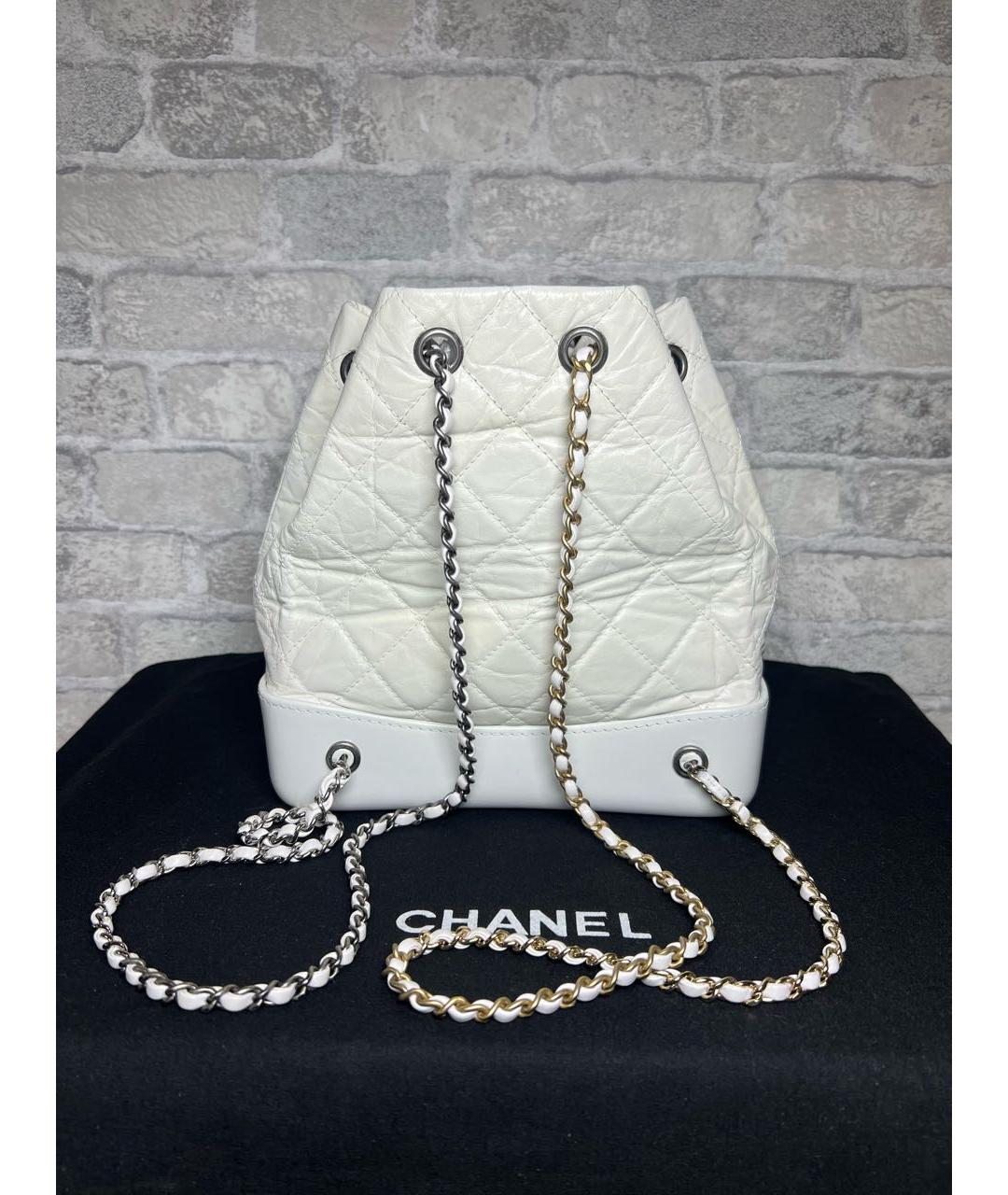 CHANEL Белый кожаный рюкзак, фото 5