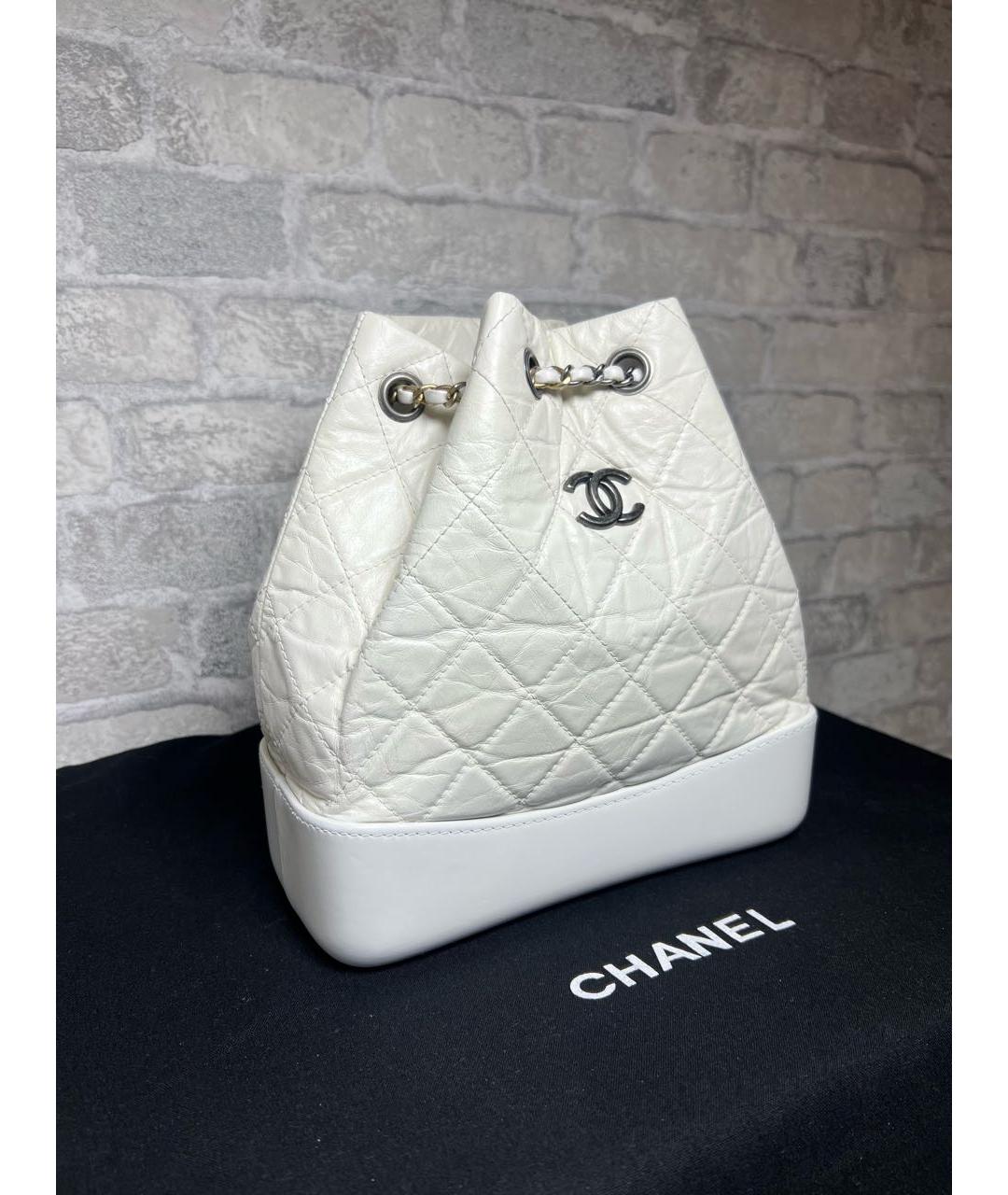 CHANEL Белый кожаный рюкзак, фото 2