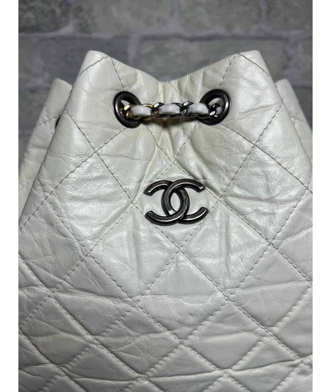 CHANEL Белый кожаный рюкзак, фото 3