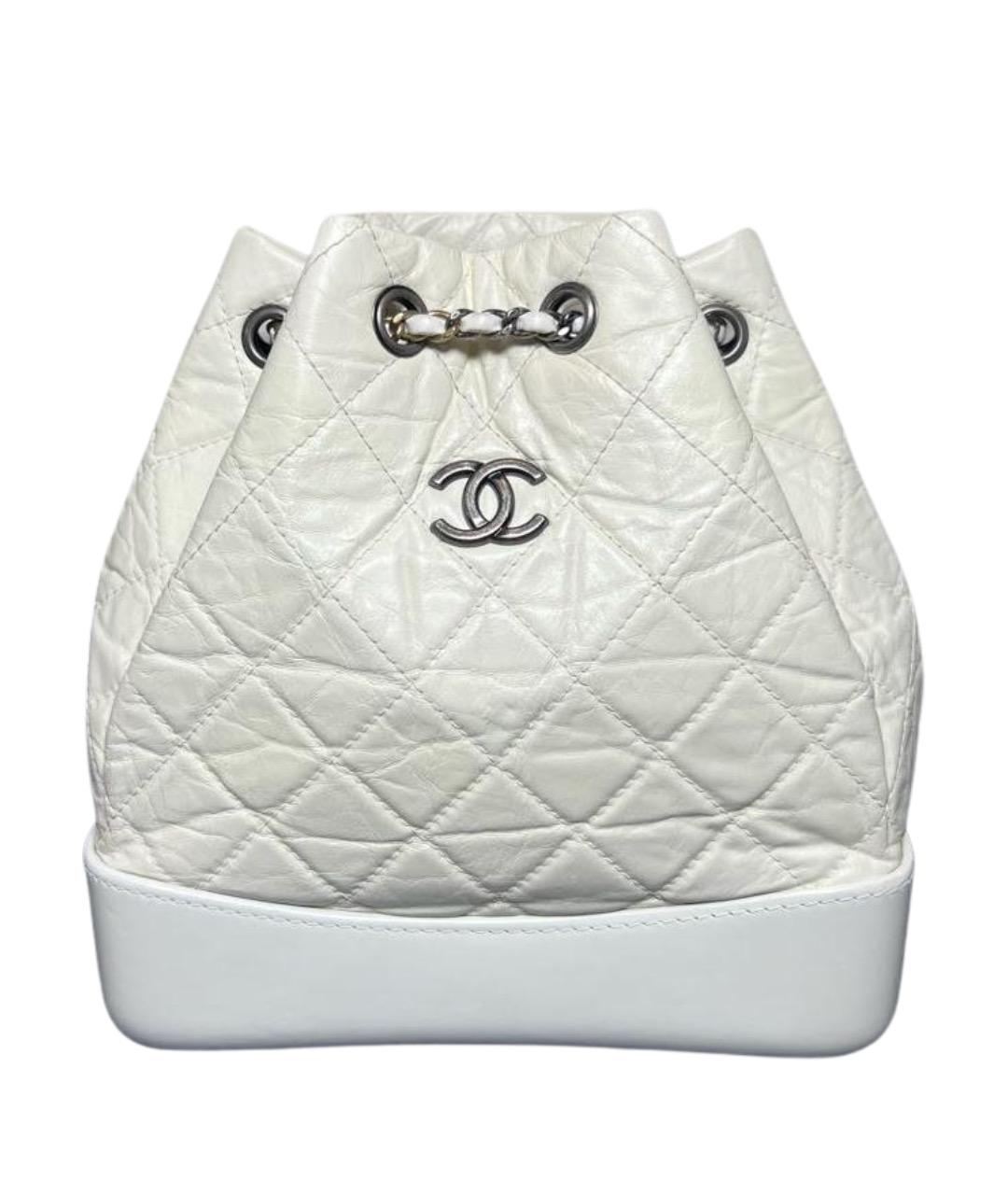 CHANEL Белый кожаный рюкзак, фото 1