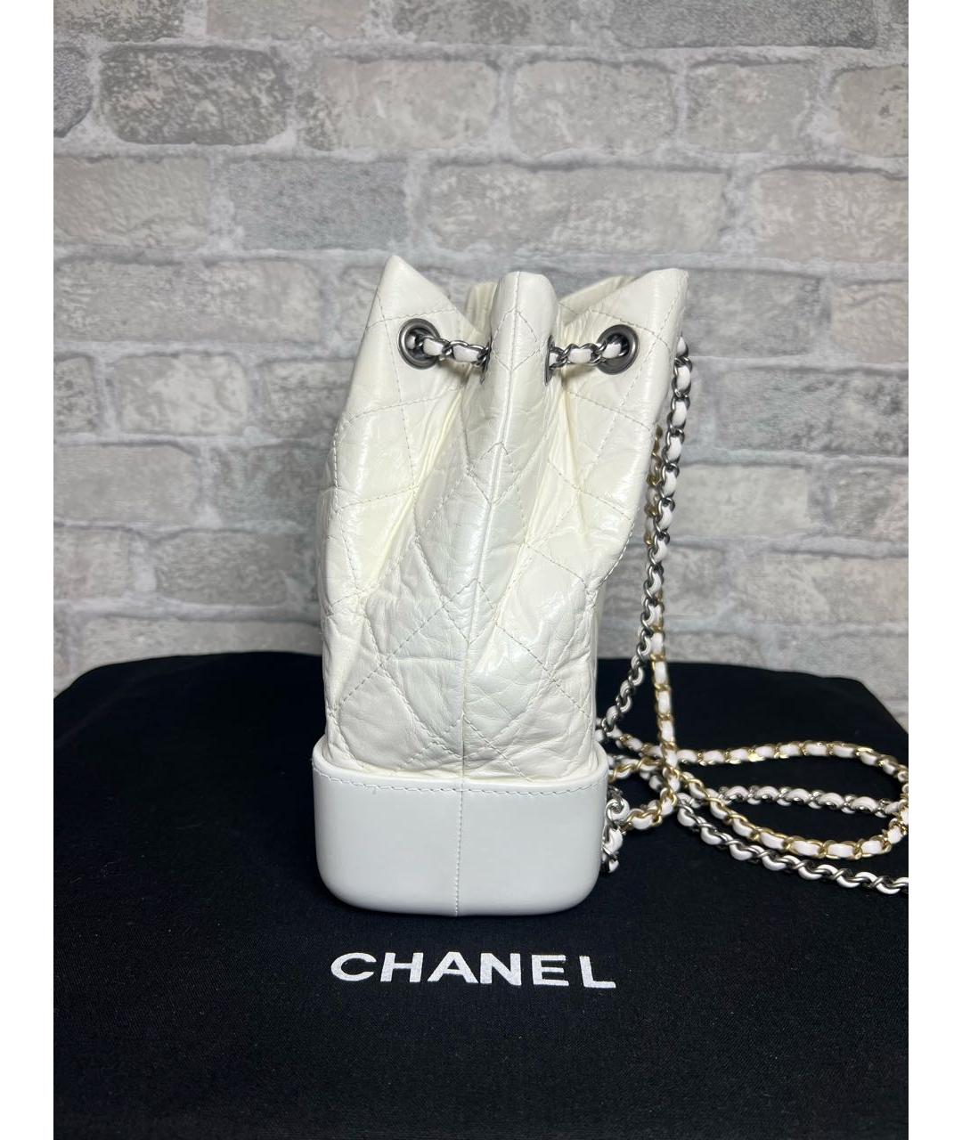 CHANEL Белый кожаный рюкзак, фото 6