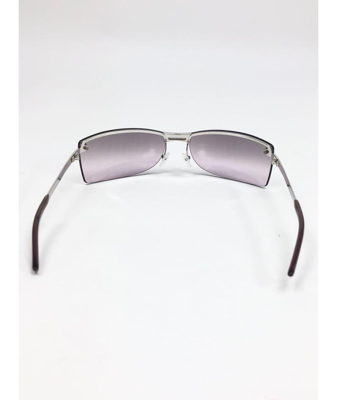 CHRISTIAN DIOR Серебряные металлические солнцезащитные очки, фото 2