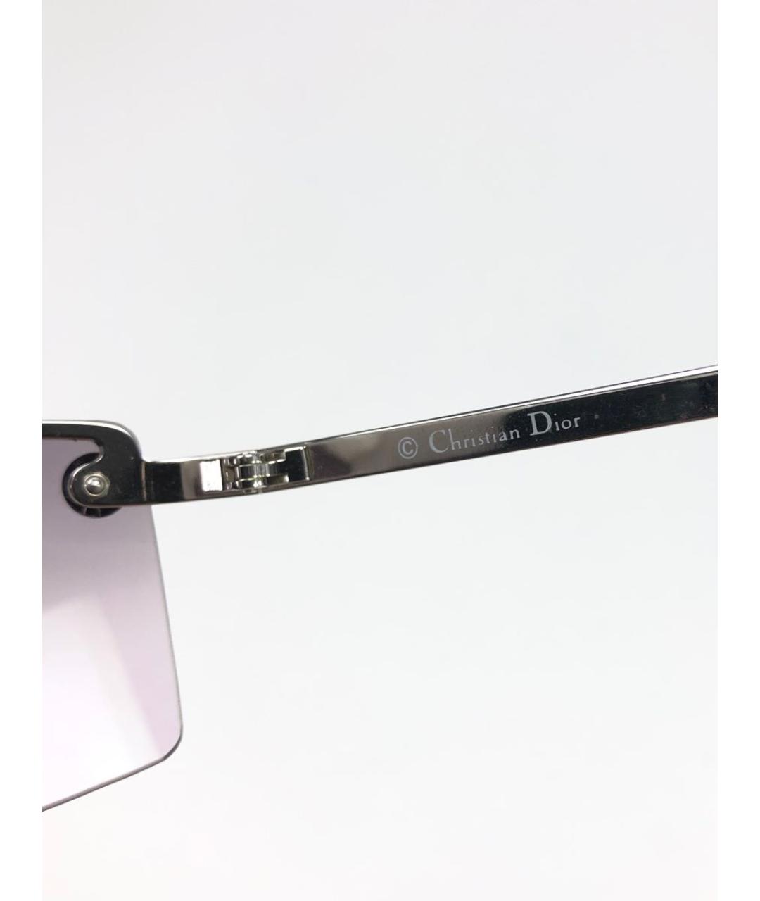 CHRISTIAN DIOR Серебряные металлические солнцезащитные очки, фото 4