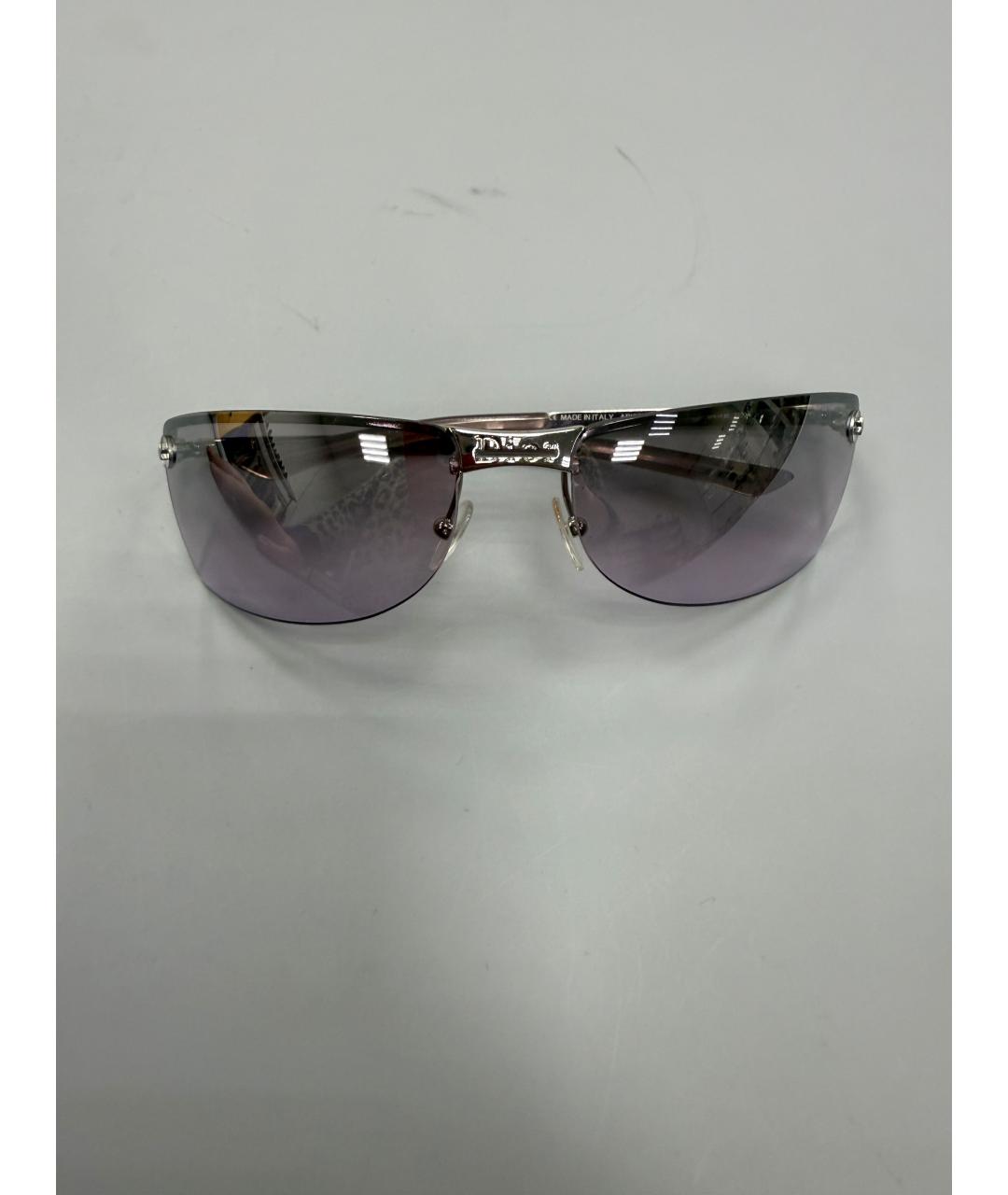 CHRISTIAN DIOR Серебряные металлические солнцезащитные очки, фото 7