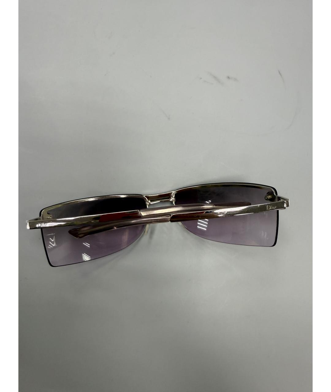 CHRISTIAN DIOR Серебряные металлические солнцезащитные очки, фото 6