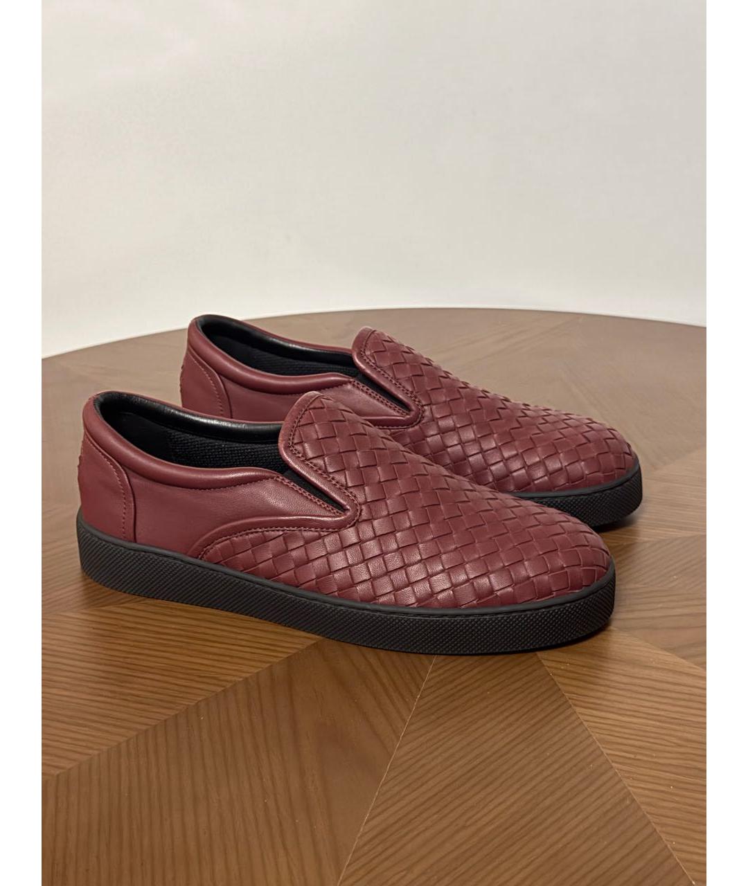 BOTTEGA VENETA Красные кожаные низкие ботинки, фото 3