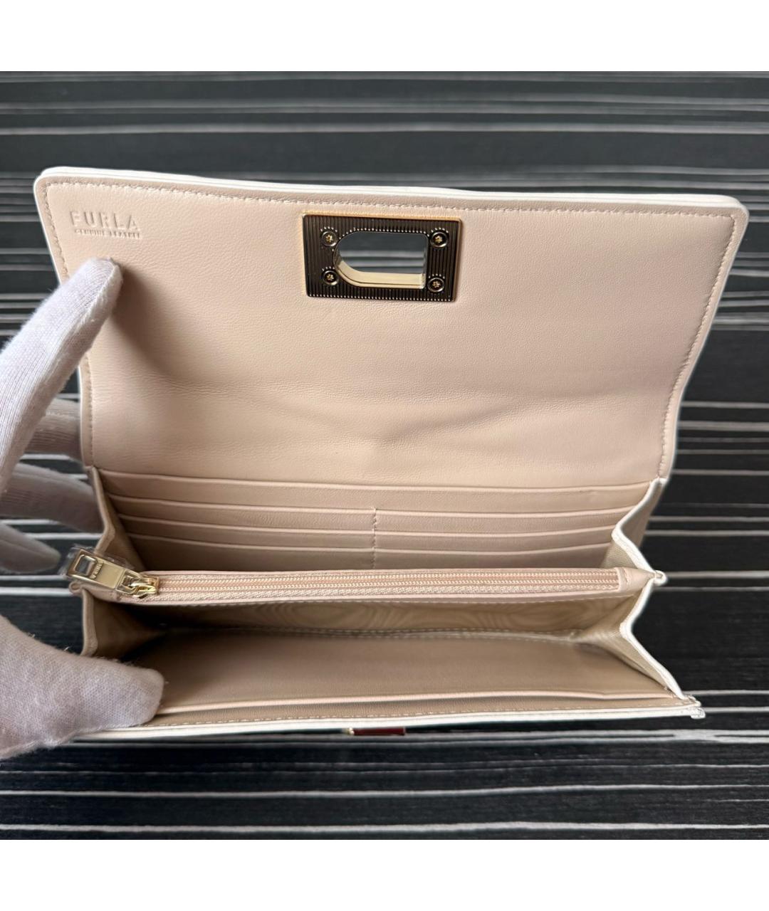 FURLA Бежевый кожаный кошелек, фото 4